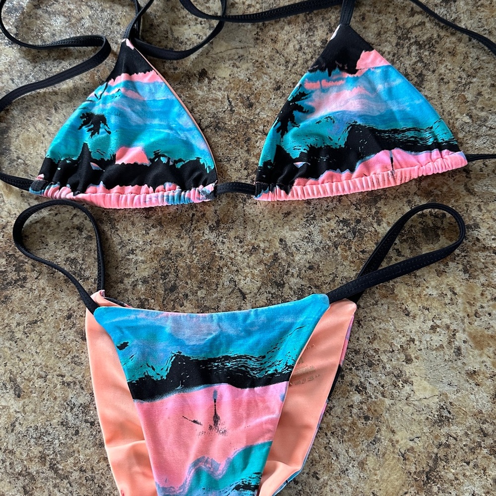 Kristen Lonie Colorful Bikini Set